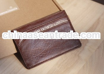 brown mens genuine leather credit cards holder for promotional gifts