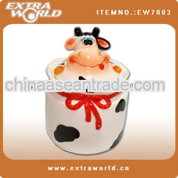 ceramic cow milk candy jar