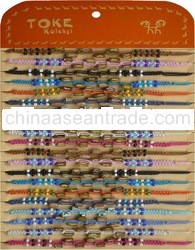 Glkc 34 Cotton Bracelet With Bone Beads And Plastic Beads,