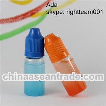 clear bottle with colorful childproof cap long thin tip