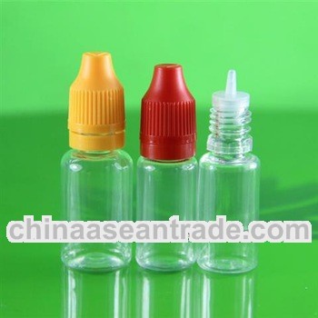 clear pet e liquid juice bottle 15ml plastic bottle with childproof and tamper safety cap long tip