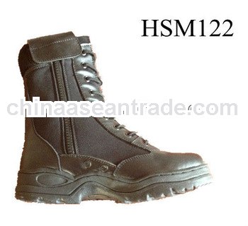 combat simple stitched rubber sole America side zipper army boots