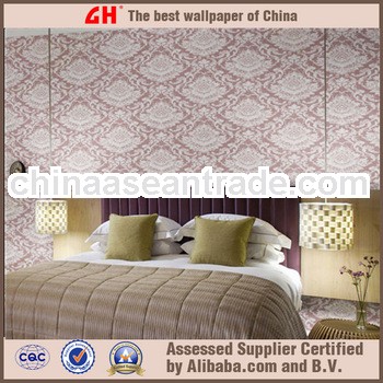 comfortable and eco-friendly bedroom decoration damask wallpaper