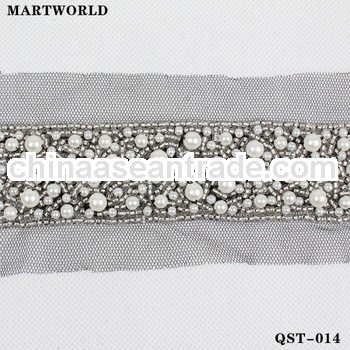 crystal beaded pearl tummy trimmer waist belt(QST-014)