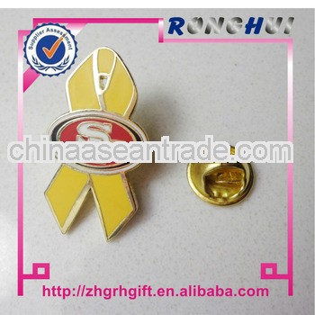 custom metal/ribbon/semi-cloisonne pin badges
