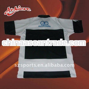 custom rugby shirts rugby clothing for club-black & white