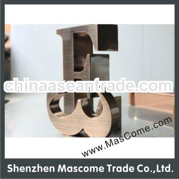 decorative metal letters for shoe and leather