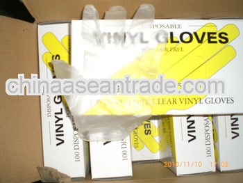 disposable powdered vinyl/pvc gloves