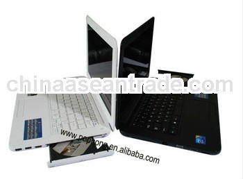 dropshipping umpc notebook laptop 13.3 inch with dvd rom 2G ddr3 ram 640g hdd Intel atom D2500 1.8GH