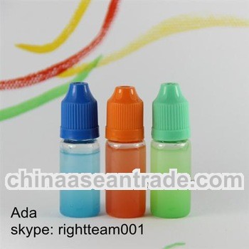 ejuice bottles with colorful childproof cap long tip