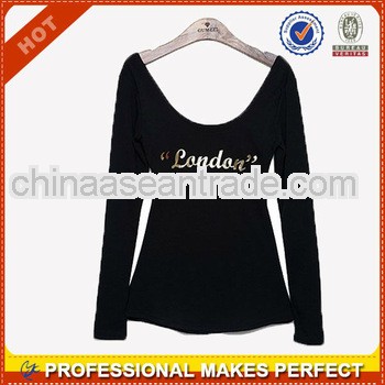 embroidery or printing ladies long sleeve t-shirt