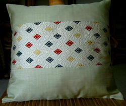  Silk Pillow Cover Decor - Cream and Patterned