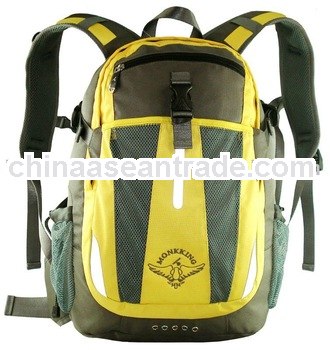 fashion yellow students canvas backpack with high quality