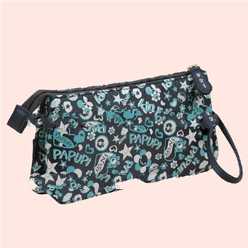 fashionable pattern cosmetic bag with 3 compartment