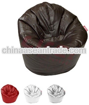faux leather single beanbag chair in brown