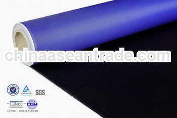 fire-resistant 0.6mm blue pu coated fiberglass cloth