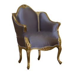 Silk Versailles Carved Arms Chair