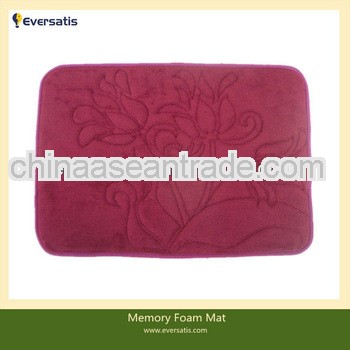 flower embossed memory foam bath mat