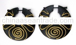 Balinese Painted Wooden Earring