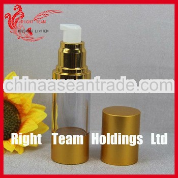 gold airless pump bottle 1oz/30ml for cosmetic wholesale