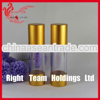 gold aluminium airless bottle with pump 30ml for lotion