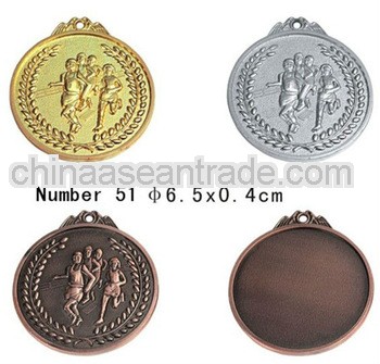 gold / nickel / bronze custom running sport award metal medal