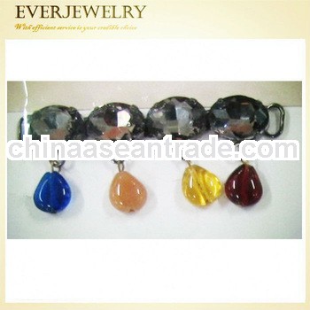 hand made glass stone shoe lace jewelry for lady sandal