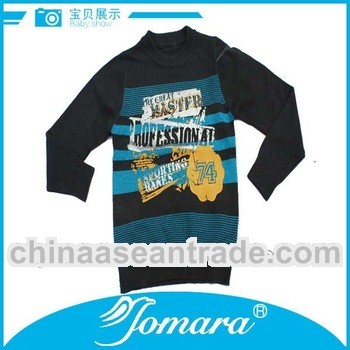 high quality black knitted kids pullover sweater