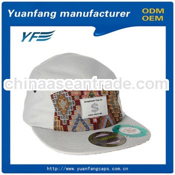 high quality custom embroidered 5panel hat