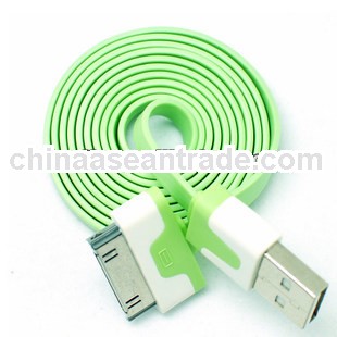 high quality for iphone 4 usb cable flat noodle usb cable for iphone 4(OEM manufactory)