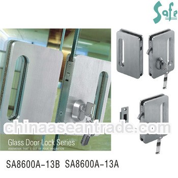 high quality stainless steel glass door locks, glass door hook lock for foliding door, sliding door