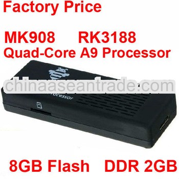 hot selling dual core cortex A9 android TV box mk908 with RK3188 chip 1.6GHz