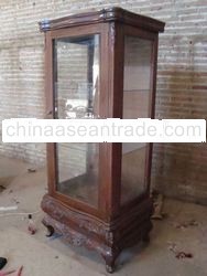 Classic Show Case Wooden Vitrina French Provincial Antique Reproduction Display Cabinet European Sty