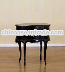 Black Painted Furniture - 2 Drawers Oval Bedside