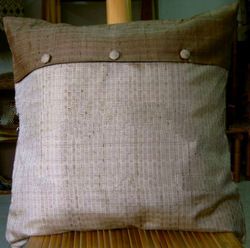  Silk Pillow Cover Decor - Beige and Brown