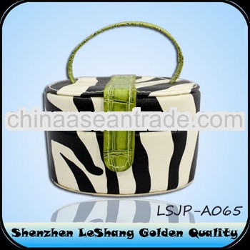 ladies zebra leather portable gift jewelry box