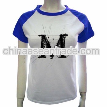 latest design hot sale white summer raglan sleeve custom high quality t shirt