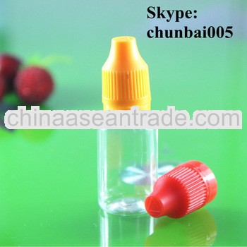 liquid empty bottles 15ml ejuice bottle ,childproof cap and tamper evident cap with long thin tip TU