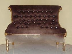 Golden Living Room Sofa Two Seat Antique Reproduction Chair Solid Wood Mahogany Painted Living Room 
