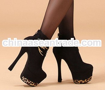 newest arrive cheap boot fashion metal ring high heel ankle boots