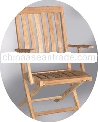 Ergonomical folding armchair - Teak garden furniture and teak outdoor furniture
