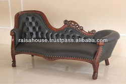 French Furniture - Single End Carved leg chaise