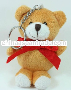 orange plush toy teddy bear keychain