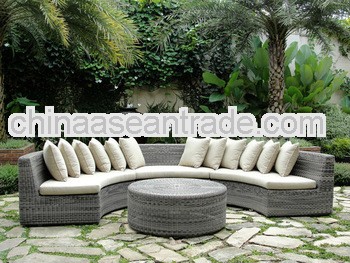 outdoor rattan round curved sofa