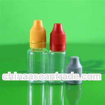 pet flacon 10ml with childproof and tamper safety cap long tip