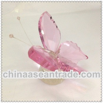 pink K9 crystal butterfly model for kids gift