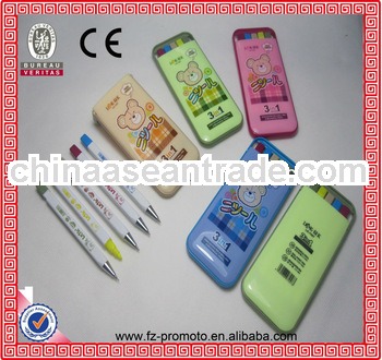 plastic stationery pen set with mobile phone holder