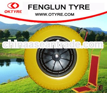 pu solid wheel with metal rims