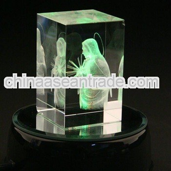 pure crystal Christmas gift for 3d laser engraved (R-0116)
