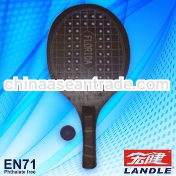 racket factory promotional wooden beach paddle with ball